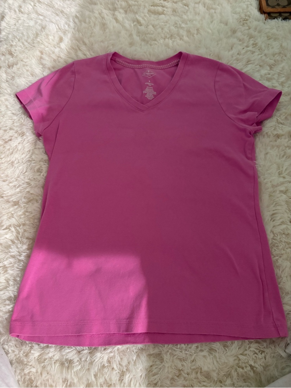 St. John's Bay Pink V-Neck Short Sleeve Tee